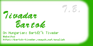 tivadar bartok business card